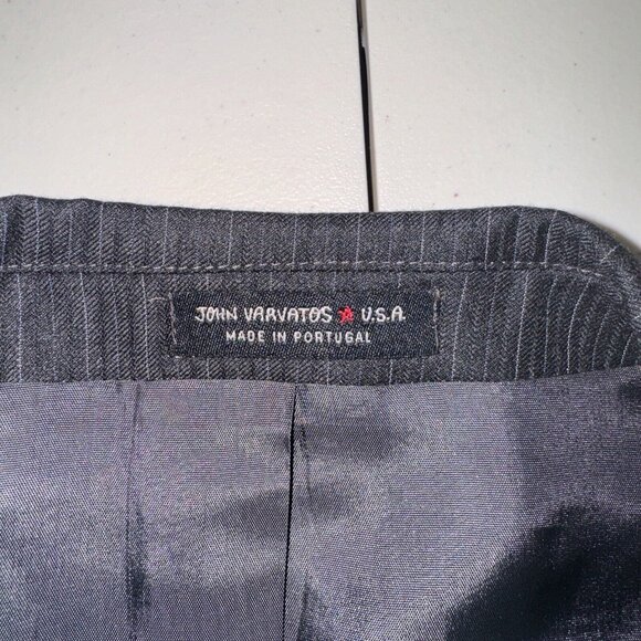 John Varvatos Blazer Mens 40 Sht wool Star USA Blue Striped Sports Coat Business - Picture 4 of 13